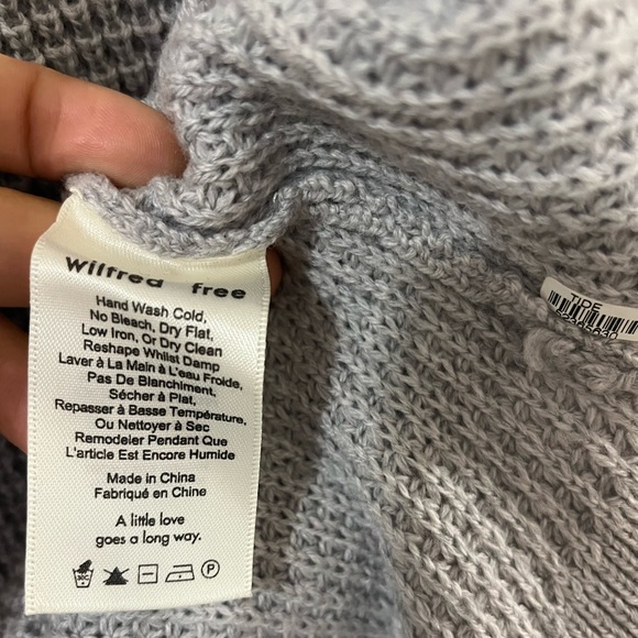Aritzia Wilfred Free Isabelli Sweater  Waffle Grey Crew Knit Sweater - Picture 6 of 8